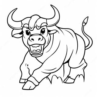 Angry Bull Charging Coloring Page 13338-11074