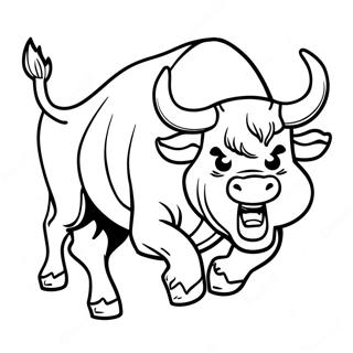 Angry Bull Charging Coloring Page 13338-11075