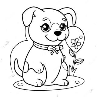 Puppy Valentines Day Coloring Pages