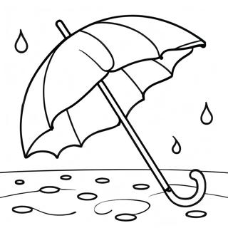 Colorful Umbrella Under Rain Coloring Page 13368-11098