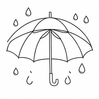 Colorful Umbrella Under Rain Coloring Page 13368-11099