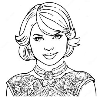 Enchanting Taylor Swift In A Sparkling Dress Coloring Page 13398-11123