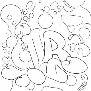 Colorful Bubble Letters Coloring Page 13408-11132