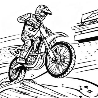 Supercross Dirt Bike Racing Scene Coloring Page 13417-11134