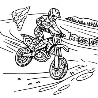 Supercross Dirt Bike Racing Scene Coloring Page 13417-11136