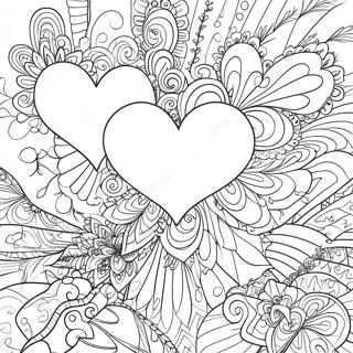 Colorful Hearts With Patterns Coloring Page 13428-11145