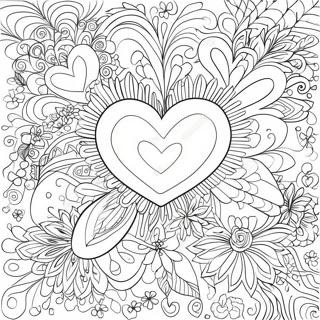 Colorful Hearts With Patterns Coloring Page 13428-11146