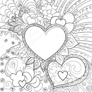 Colorful Hearts With Patterns Coloring Page 13428-11147