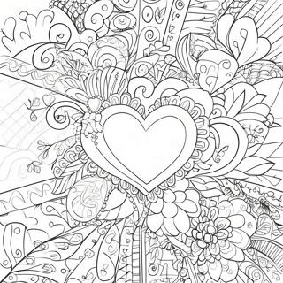 Colorful Hearts With Patterns Coloring Page 13428-11148