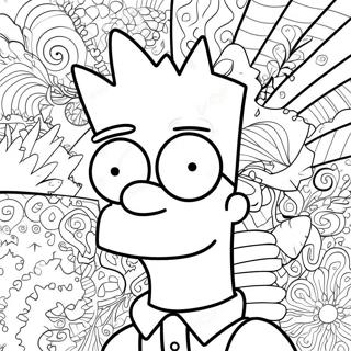 Psychedelic Bart Simpson With Groovy Patterns Coloring Page 13438-11154