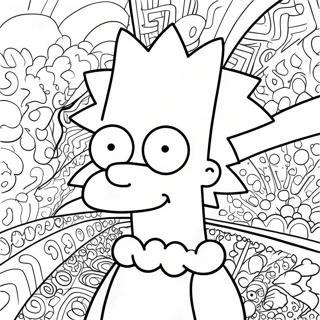 Psychedelic Bart Simpson With Groovy Patterns Coloring Page 13438-11156