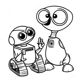 Cute Wall E And Eve Coloring Page 13448-11164