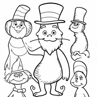 Whimsical Dr Seuss Characters Coloring Page 13458-11169