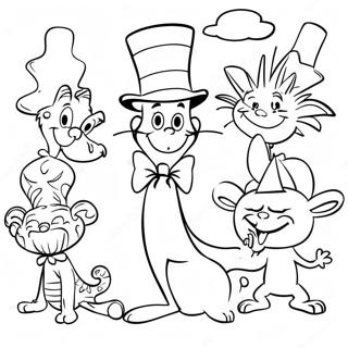 Whimsical Dr Seuss Characters Coloring Page 13458-11170