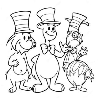 Whimsical Dr Seuss Characters Coloring Page 13458-11171