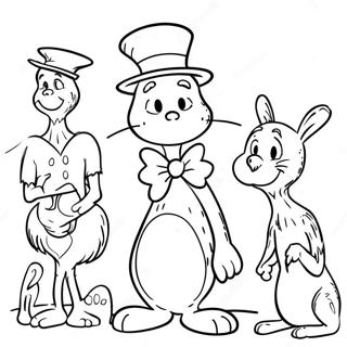 Whimsical Dr Seuss Characters Coloring Page 13458-11172