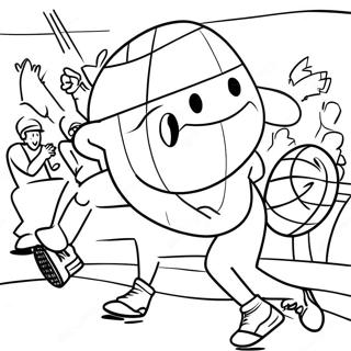 Exciting March Madness Game Scene Coloring Page 13468-11177