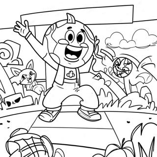 Exciting March Madness Game Scene Coloring Page 13468-11180