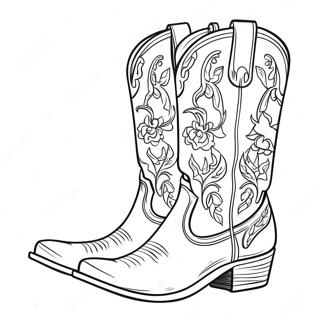 Fancy Cowboy Boot Coloring Page 13488-11193