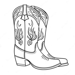 Fancy Cowboy Boot Coloring Page 13488-11194