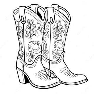 Fancy Cowboy Boot Coloring Page 13488-11195