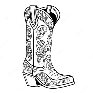 Fancy Cowboy Boot Coloring Page 13488-11196