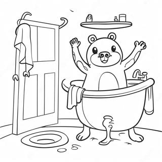 Funny Bathroom Animals Coloring Page 13518-11217