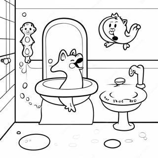 Funny Bathroom Animals Coloring Page 13518-11218