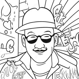 Colorful Gangster Graffiti Wall Coloring Page 1352-1081