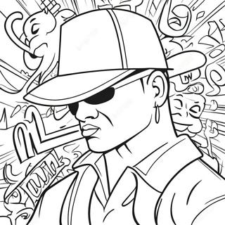 Colorful Gangster Graffiti Wall Coloring Page 1352-1082