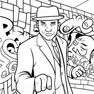 Colorful Gangster Graffiti Wall Coloring Page 1352-1083