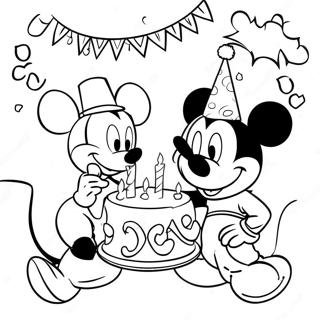 Mickey Mouse Birthday Coloring Pages