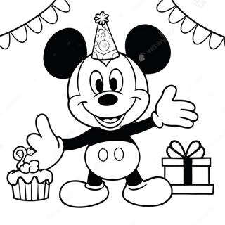 Mickey Mouse Birthday Party Coloring Page 13578-11255