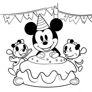 Mickey Mouse Birthday Party Coloring Page 13578-11256