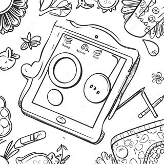 Colorful Ipad With Apps Coloring Page 13619-11289