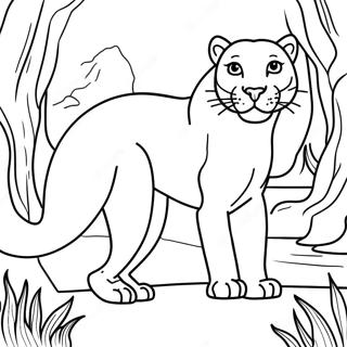 Majestic Cougar In The Wild Coloring Page 13629-11300