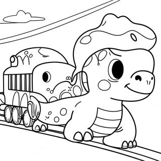 Colorful Dinosaur Train Adventure Coloring Page 13639-11305