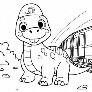 Colorful Dinosaur Train Adventure Coloring Page 13639-11307