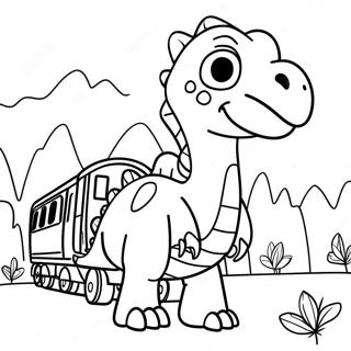 Colorful Dinosaur Train Adventure Coloring Page 13639-11308