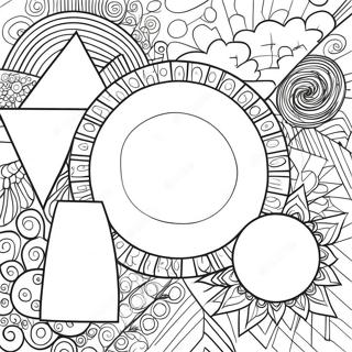 Fun Geometry Shapes Coloring Page 13649-11314