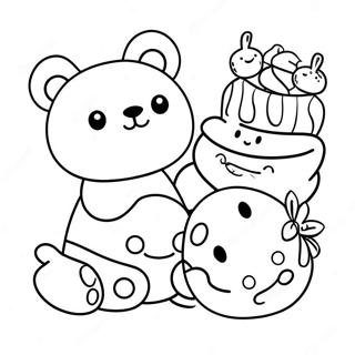 Cute Rilakkuma With Friends Coloring Page 13659-11321