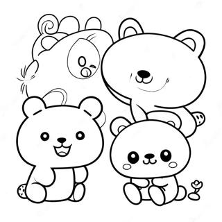 Cute Rilakkuma With Friends Coloring Page 13659-11322