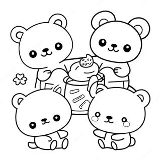 Cute Rilakkuma With Friends Coloring Page 13659-11323