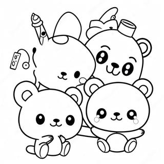 Cute Rilakkuma With Friends Coloring Page 13659-11324