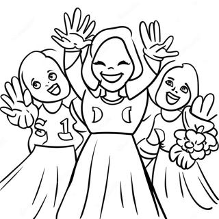 Michigan Wolverines Cheerleaders Coloring Page 13669-11332