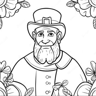 Saint Patrick With Shamrocks Coloring Page 13679-11339