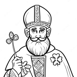 Saint Patrick With Shamrocks Coloring Page 13679-11340