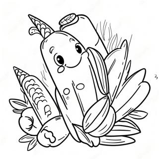 Crafty Corn Coloring Pages