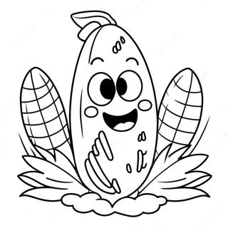 Cute Corn Character Coloring Page 13689-11346