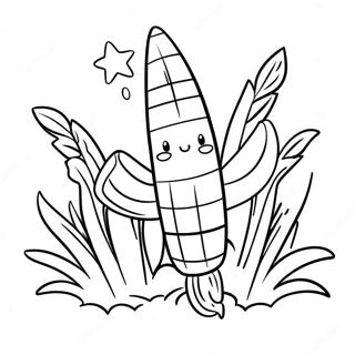 Cute Corn Character Coloring Page 13689-11347